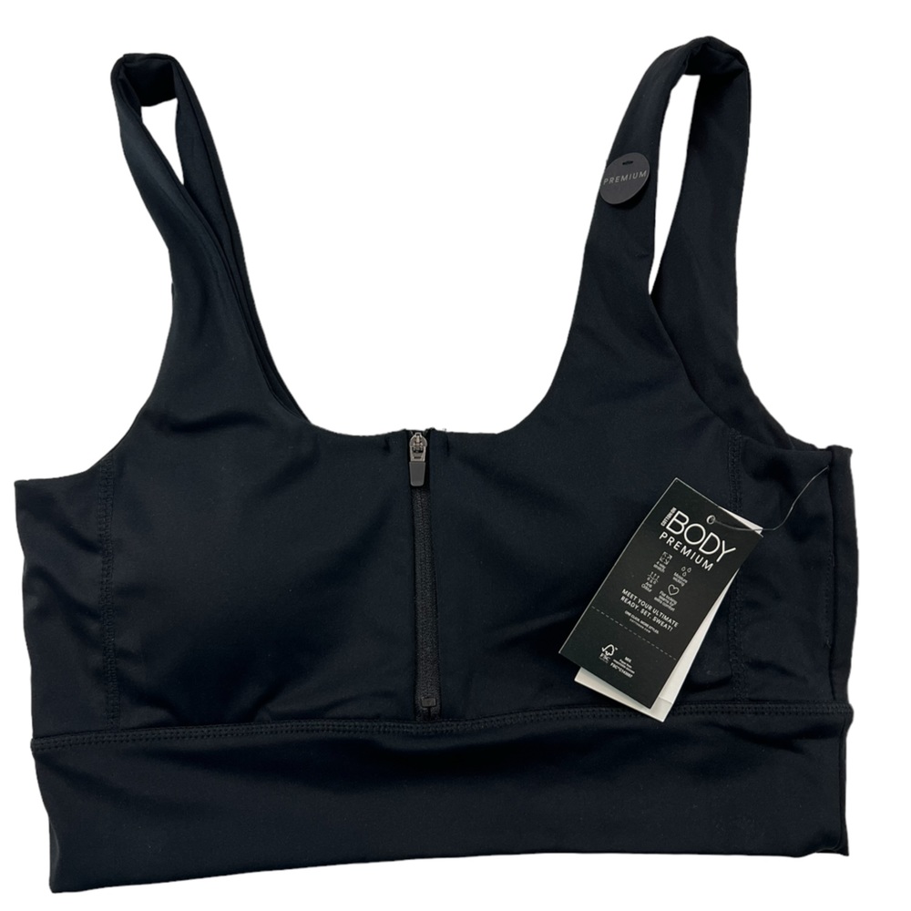 NWT Cotton On Body Ultimate Front Zip Vestlette Black Sports Bra - Picture 6 of 10
